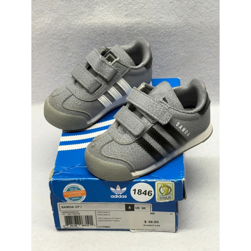 Adidas Originals Samoa CF I Infant Grey Black Sneakers C77881 Size 6K